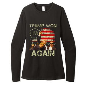 Trump Won Again Trump Signals To Americans To Fight Womens CVC Long Sleeve Shirt