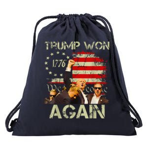 Trump Won Again Trump Signals To Americans To Fight Drawstring Bag