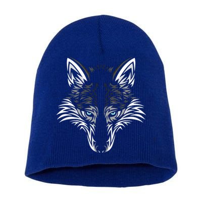 Tribal Wolf Animal Hunter Gift Short Acrylic Beanie