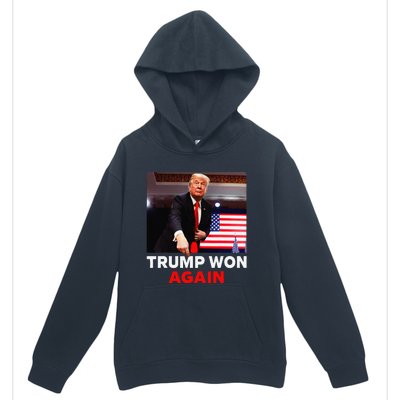 Trump Won Again 2024 Election Trump Wins 2024 Urban Pullover Hoodie