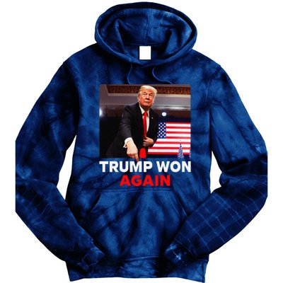 Trump Won Again 2024 Election Trump Wins 2024 Tie Dye Hoodie