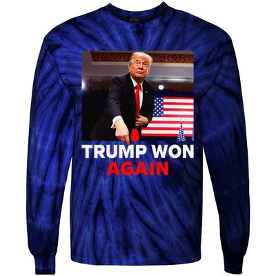 Trump Won Again 2024 Election Trump Wins 2024 Tie-Dye Long Sleeve Shirt