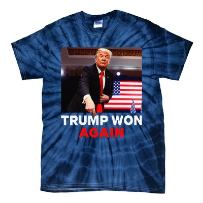 Trump Won Again 2024 Election Trump Wins 2024 Tie-Dye T-Shirt