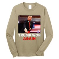 Trump Won Again 2024 Election Trump Wins 2024 Long Sleeve Shirt