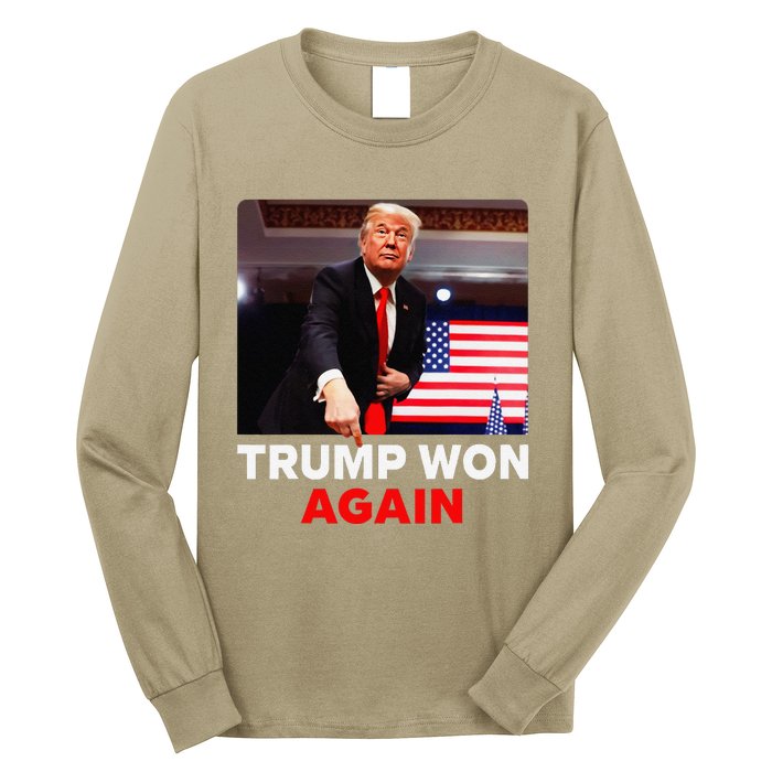 Trump Won Again 2024 Election Trump Wins 2024 Long Sleeve Shirt