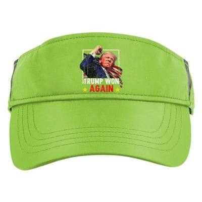 Trump Won Again 2024 Election President 47 Th American Adult Drive Performance Visor