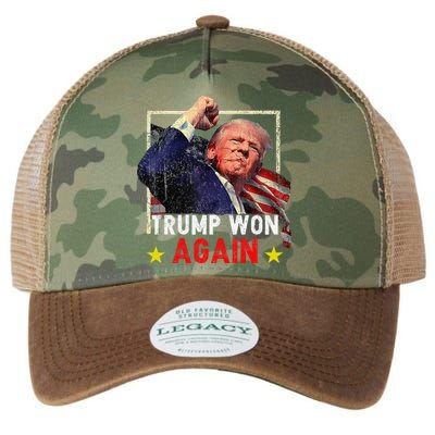 Trump Won Again 2024 Election President 47 Th American Legacy Tie Dye Trucker Hat