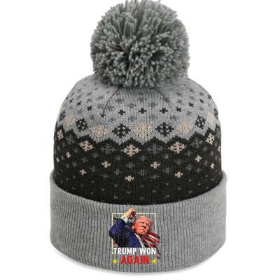 Trump Won Again 2024 Election President 47 Th American The Baniff Cuffed Pom Beanie