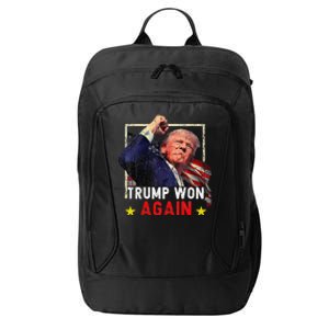 Trump Won Again 2024 Election President 47 Th American City Backpack