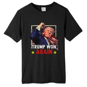 Trump Won Again 2024 Election President 47 Th American Tall Fusion ChromaSoft Performance T-Shirt