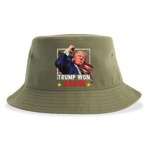 Trump Won Again 2024 Election President 47 Th American Sustainable Bucket Hat