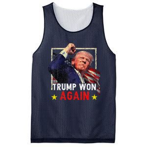 Trump Won Again 2024 Election President 47 Th American Mesh Reversible Basketball Jersey Tank