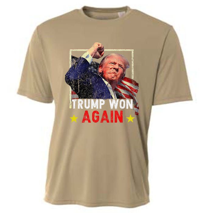 Trump Won Again 2024 Election President 47 Th American Cooling Performance Crew T-Shirt