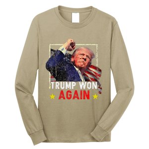 Trump Won Again 2024 Election President 47 Th American Long Sleeve Shirt