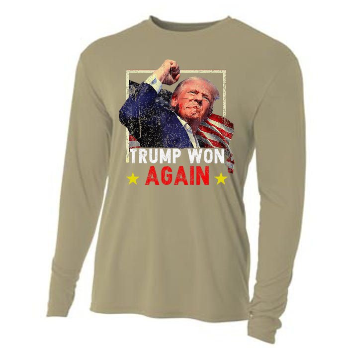 Trump Won Again 2024 Election President 47 Th American Cooling Performance Long Sleeve Crew