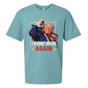 Trump Won Again 2024 Election President 47 Th American Sueded Cloud Jersey T-Shirt