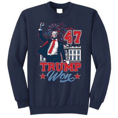 Trump Won Again 2024 Election President 47 Th American Flag Sweatshirt