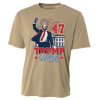 Trump Won Again 2024 Election President 47 Th American Flag Cooling Performance Crew T-Shirt