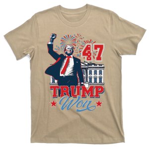 Trump Won Again 2024 Election President 47 Th American Flag T-Shirt