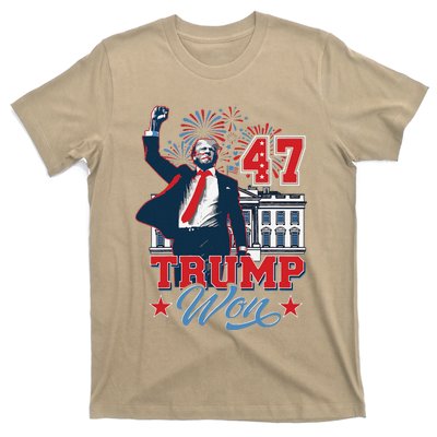 Trump Won Again 2024 Election President 47 Th American Flag T-Shirt