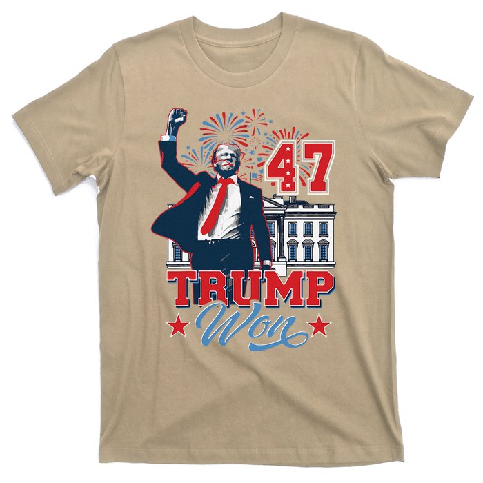 Trump Won Again 2024 Election President 47 Th American Flag T-Shirt