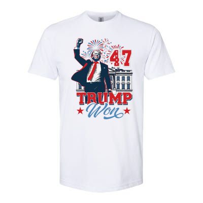 Trump Won Again 2024 Election President 47 Th American Flag Softstyle CVC T-Shirt