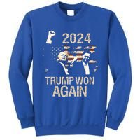 Trump Won Again 2024 Election President 47 Th American Flag Sweatshirt