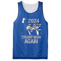 Trump Won Again 2024 Election President 47 Th American Flag Mesh Reversible Basketball Jersey Tank