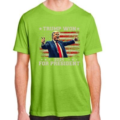 Trump Won Again 2024 Election President 47 Th American Adult ChromaSoft Performance T-Shirt