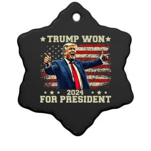 Trump Won Again 2024 Election President 47 Th American Ceramic Star Ornament