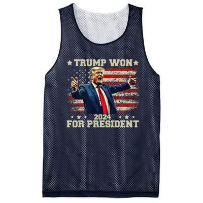 Trump Won Again 2024 Election President 47 Th American Mesh Reversible Basketball Jersey Tank