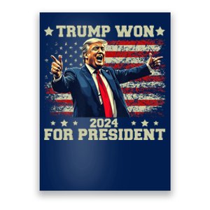 Trump Won Again 2024 Election President 47 Th American Poster