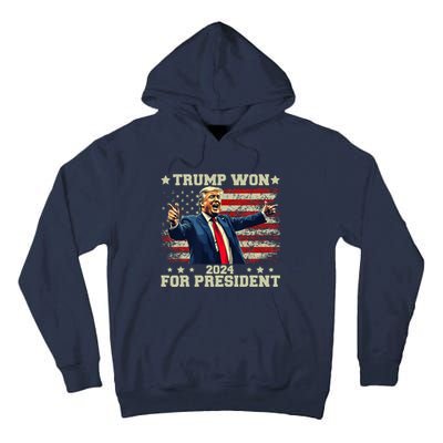 Trump Won Again 2024 Election President 47 Th American Tall Hoodie