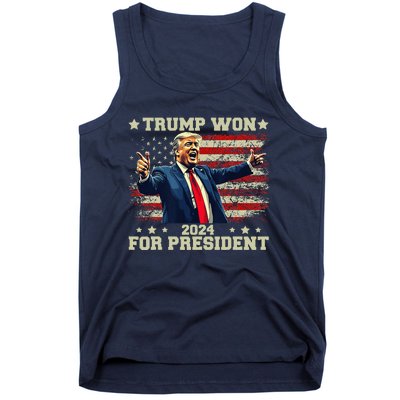 Trump Won Again 2024 Election President 47 Th American Tank Top