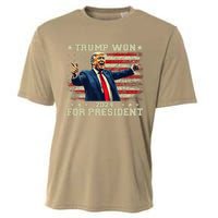 Trump Won Again 2024 Election President 47 Th American Cooling Performance Crew T-Shirt