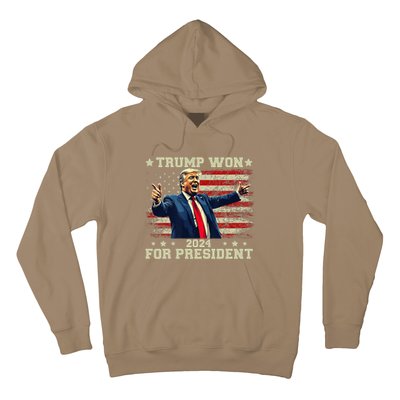 Trump Won Again 2024 Election President 47 Th American Hoodie