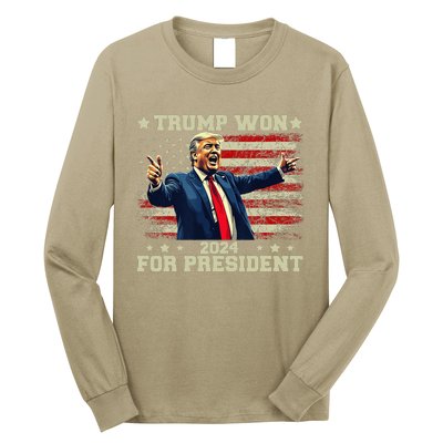 Trump Won Again 2024 Election President 47 Th American Long Sleeve Shirt