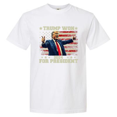 Trump Won Again 2024 Election President 47 Th American Garment-Dyed Heavyweight T-Shirt