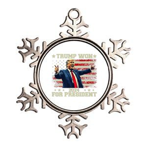 Trump Won Again 2024 Election President 47 Th American Metallic Star Ornament