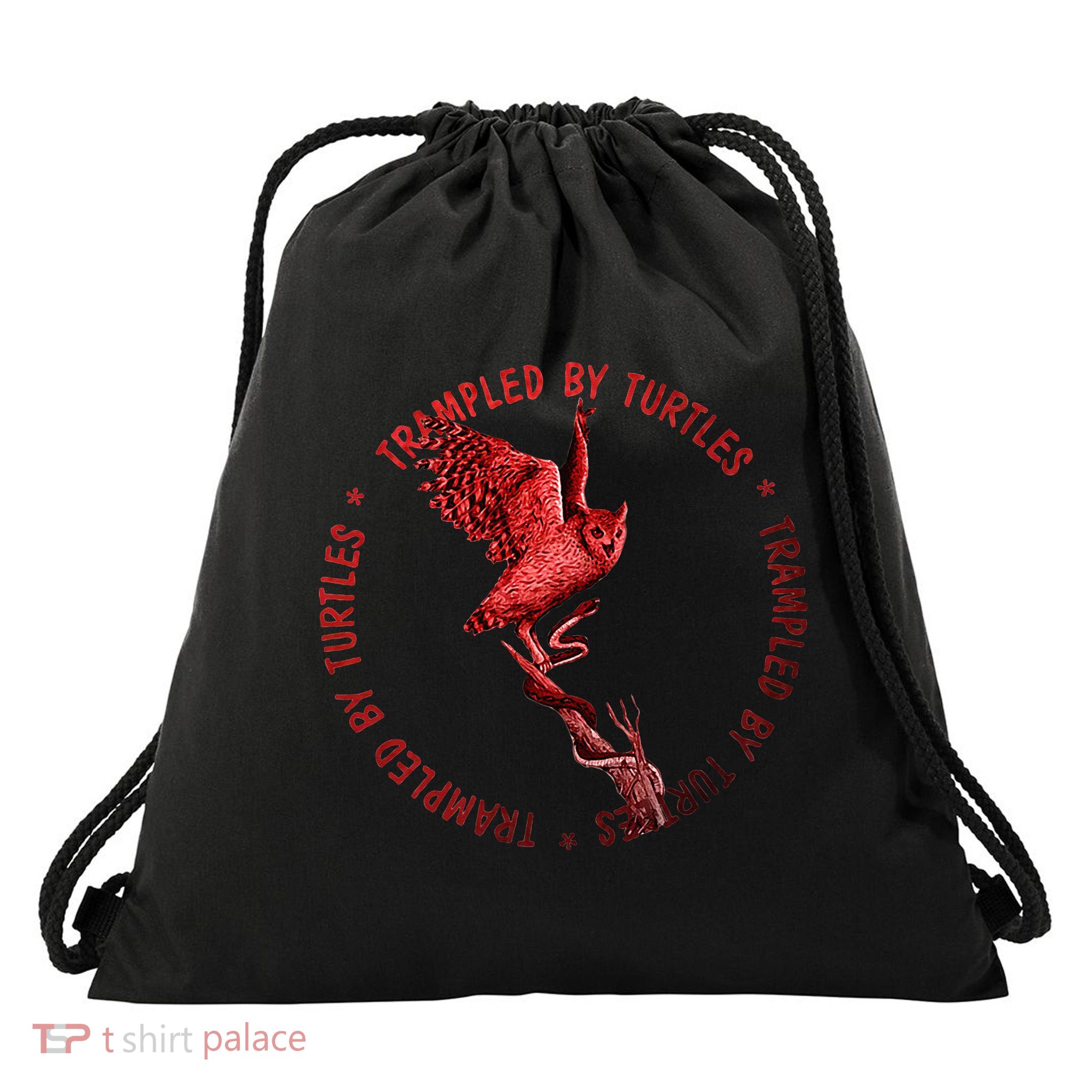 Turtles With Alpenglow Sunset By Trampled Drawstring Bag