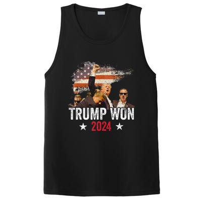 Trump Won Again 2024 Election President 47 Th American Flag PosiCharge Competitor Tank