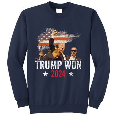 Trump Won Again 2024 Election President 47 Th American Flag Sweatshirt