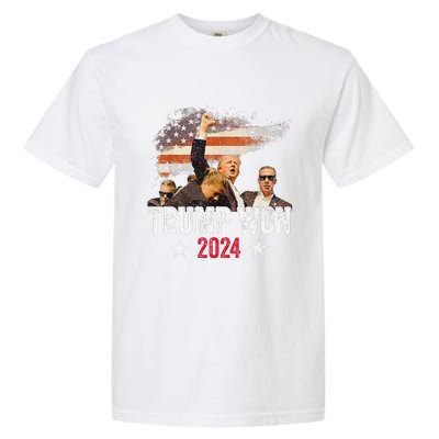 Trump Won Again 2024 Election President 47 Th American Flag Garment-Dyed Heavyweight T-Shirt