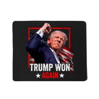 Trump Won Again 2024 Election President 47 Th American Flag Mousepad