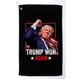 Trump Won Again 2024 Election President 47 Th American Flag Platinum Collection Golf Towel