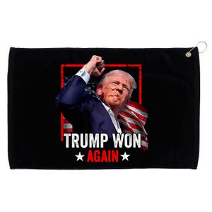 Trump Won Again 2024 Election President 47 Th American Flag Grommeted Golf Towel