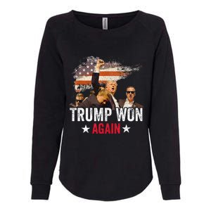 Trump Won Again 2024 Election President 47 Th Womens California Wash Sweatshirt