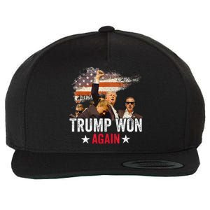 Trump Won Again 2024 Election President 47 Th Wool Snapback Cap