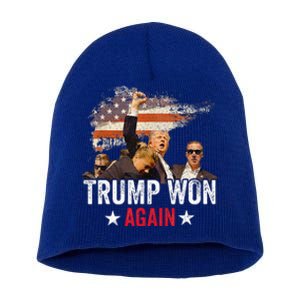 Trump Won Again 2024 Election President 47 Th Short Acrylic Beanie