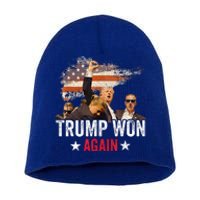 Trump Won Again 2024 Election President 47 Th Short Acrylic Beanie